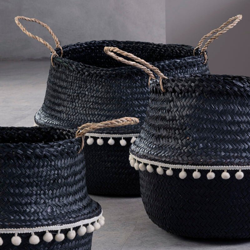 Small Black Seagrass Basket - Bargainia.com - 5018705416304