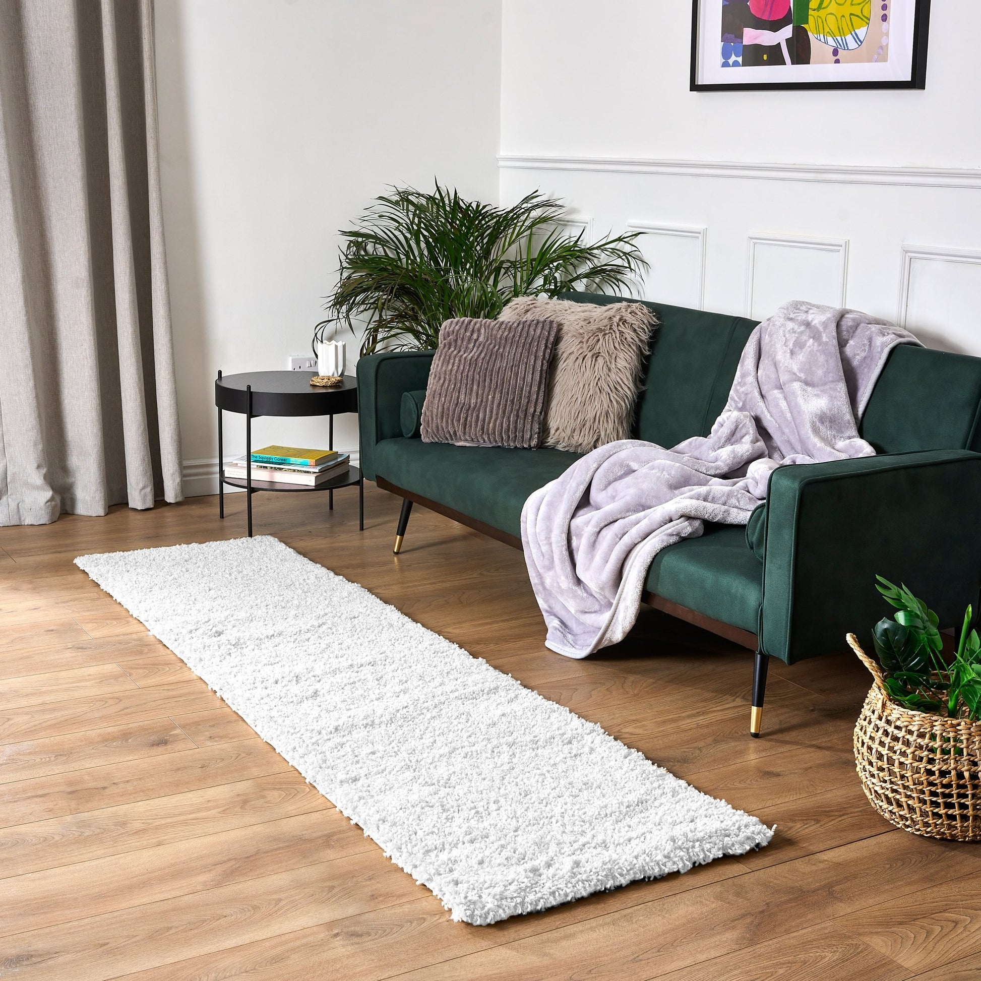 Snow White Plain Shaggy Rug - California Rugs Rug Masters