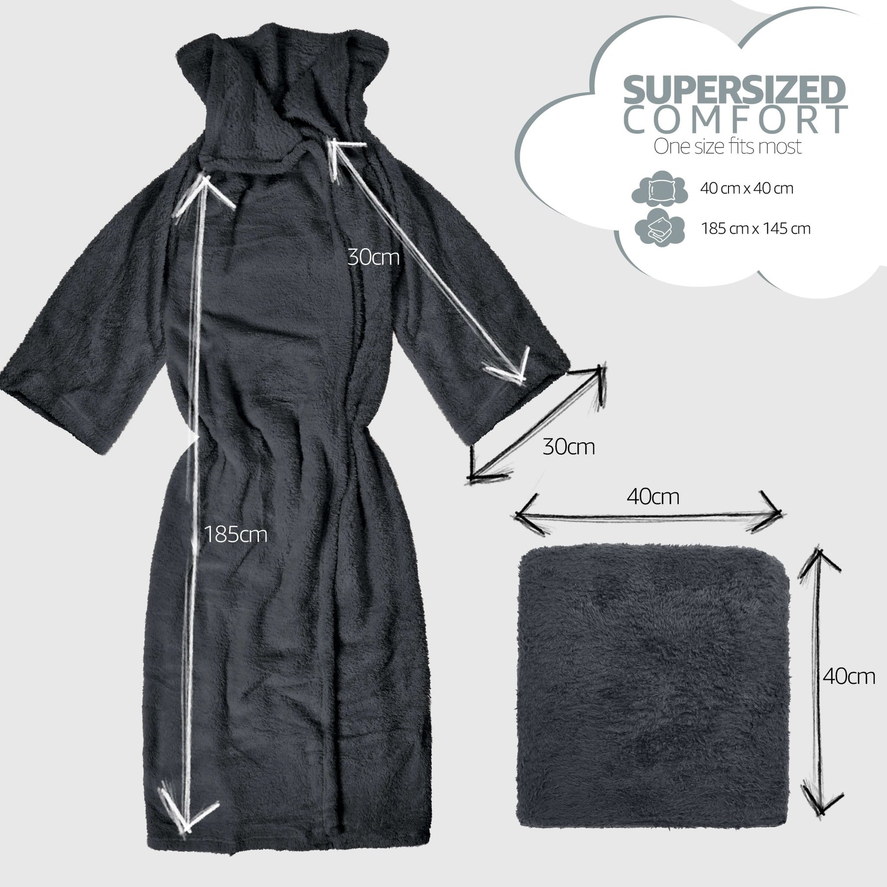 Snuggle 2 In 1 Wearable Blanket Assorted Colours | Hibernate Cosy Collection - Bargainia.com - 