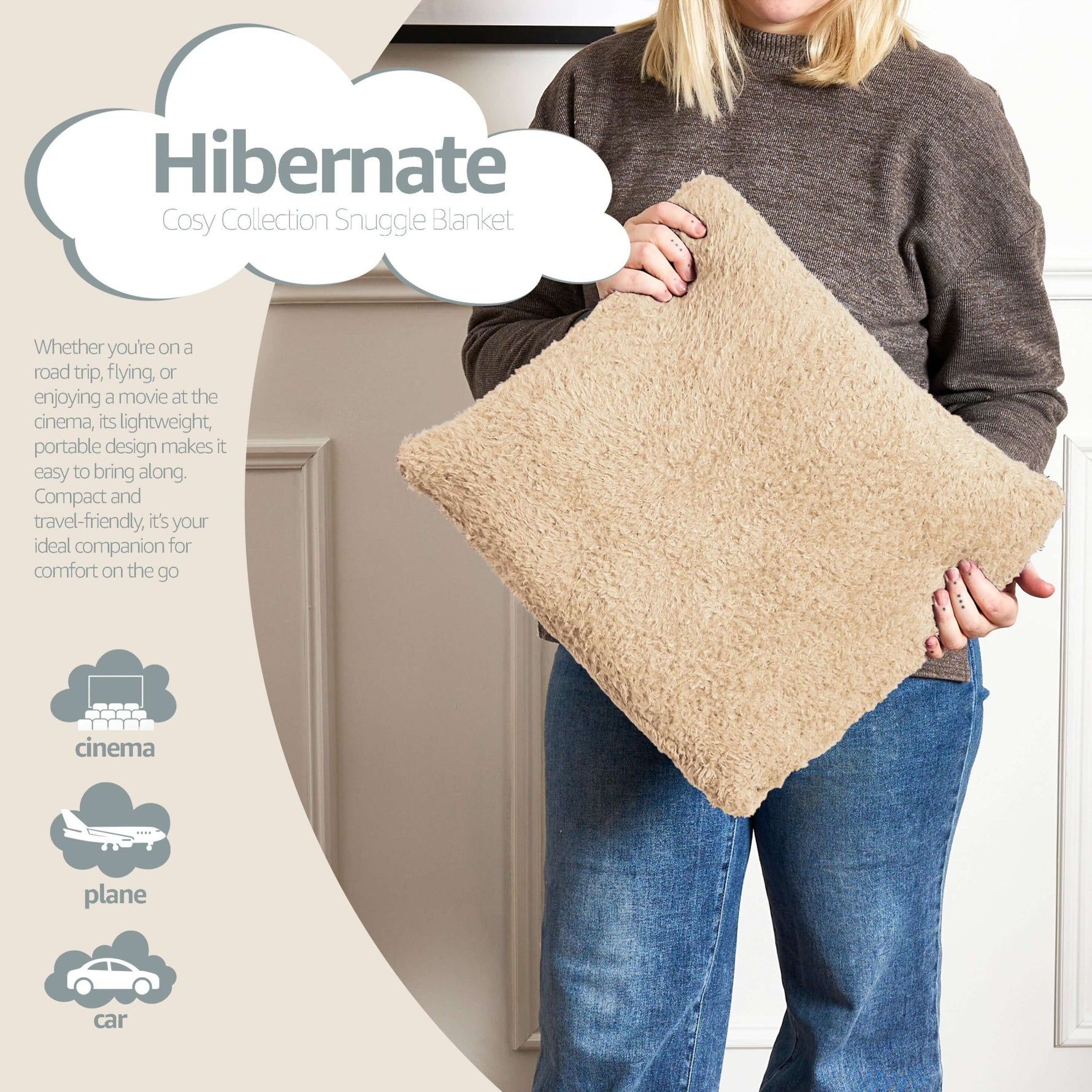 Snuggle 2 In 1 Wearable Blanket Assorted Colours | Hibernate Cosy Collection - Bargainia.com - 