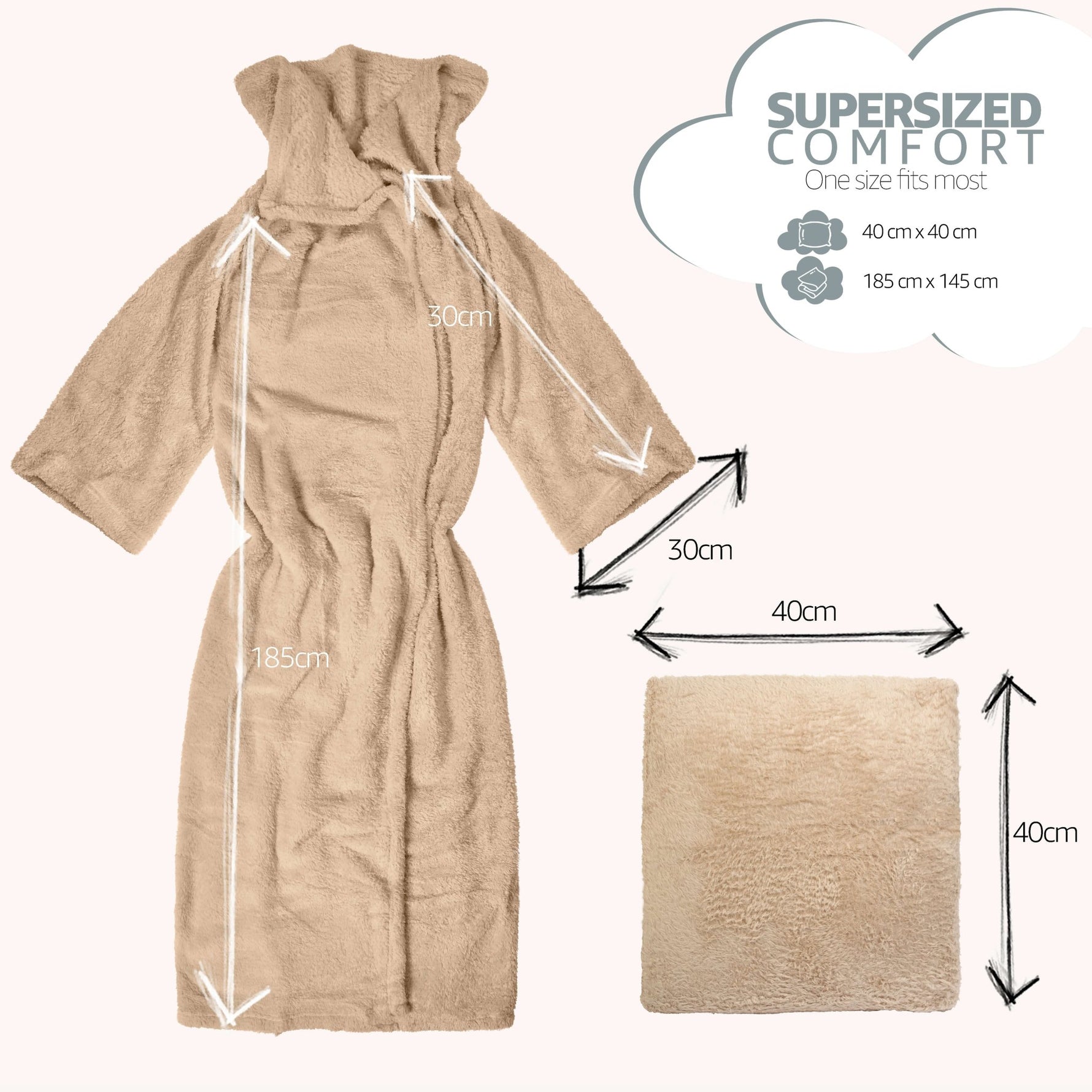 Snuggle 2 In 1 Wearable Blanket Assorted Colours | Hibernate Cosy Collection - Bargainia.com - 