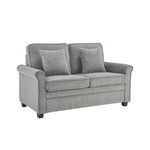 Sofa Bed Corduroy 2 Seater Fold Out Mattress - Ramy Grey - Bargainia.com - 