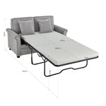 Sofa Bed Corduroy 2 Seater Fold Out Mattress - Ramy Grey - Bargainia.com - 