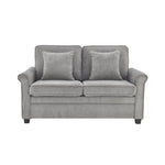 Sofa Bed Corduroy 2 Seater Fold Out Mattress - Ramy Grey - Bargainia.com - 