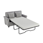 Sofa Bed Corduroy 2 Seater Fold Out Mattress - Ramy Grey - Bargainia.com - 