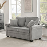 Sofa Bed Corduroy 2 Seater Fold Out Mattress - Ramy Grey - Bargainia.com - 