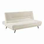 Sofa Bed Fluffy Cream Boucle 2 Seater - Cirrus - Bargainia.com - 5056536119384