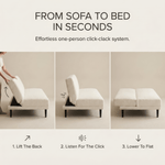 Sofa Bed Fluffy Cream Boucle 2 Seater - Cirrus - Bargainia.com - 5056536119384
