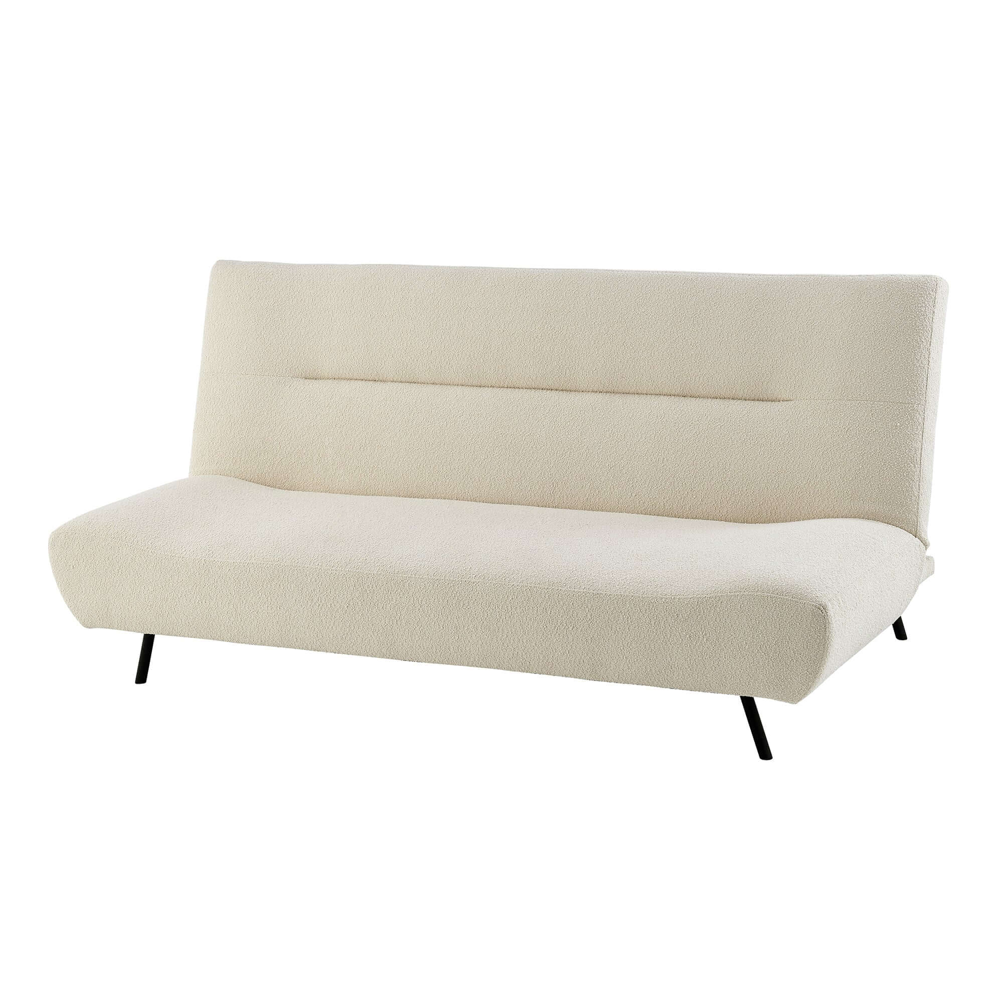 Sofa Bed Fluffy Cream Boucle 2 Seater - Cirrus Bargainia