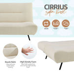 Sofa Bed Fluffy Cream Boucle 2 Seater - Cirrus - Bargainia.com - 