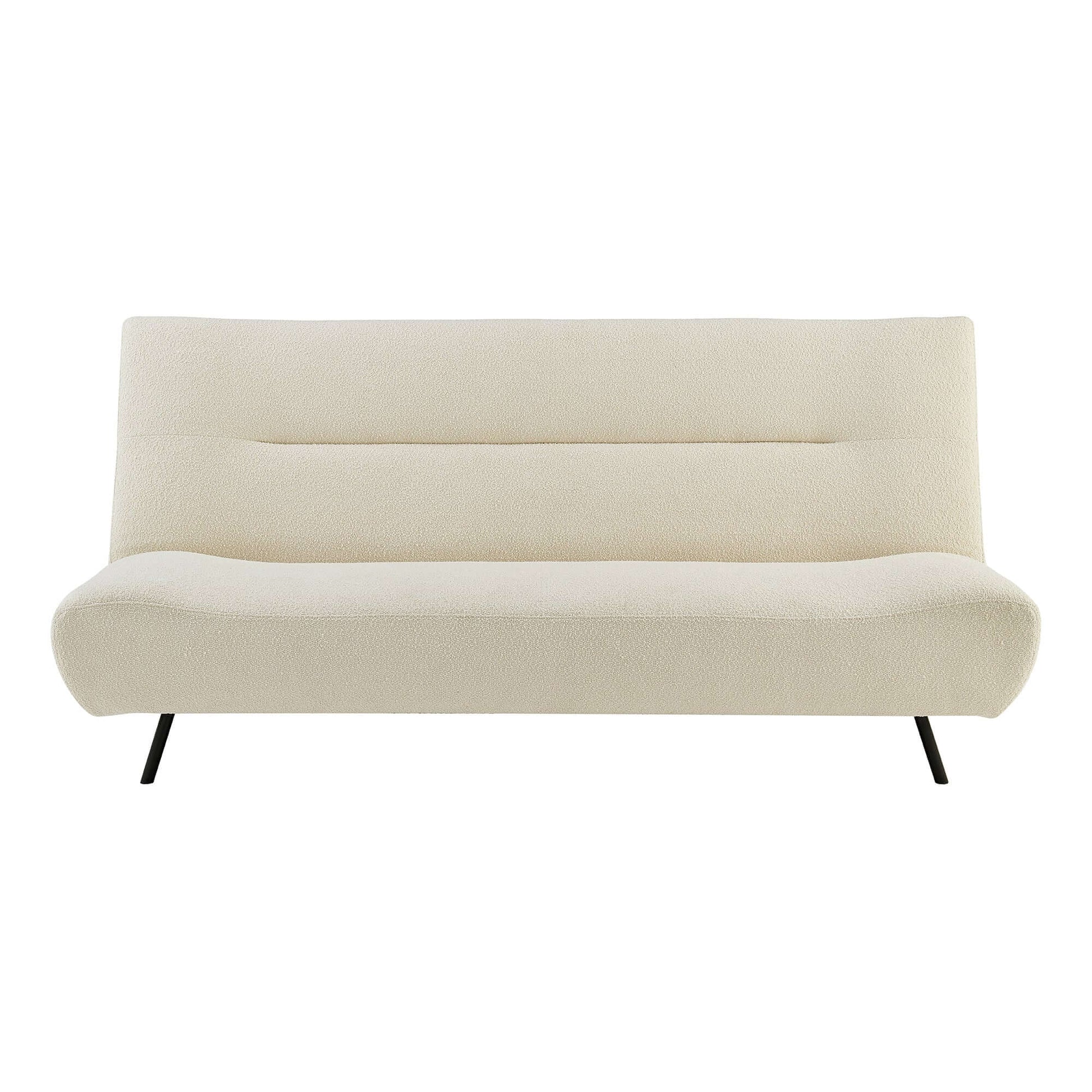 Sofa Bed Fluffy Cream Boucle 2 Seater - Cirrus Bargainia