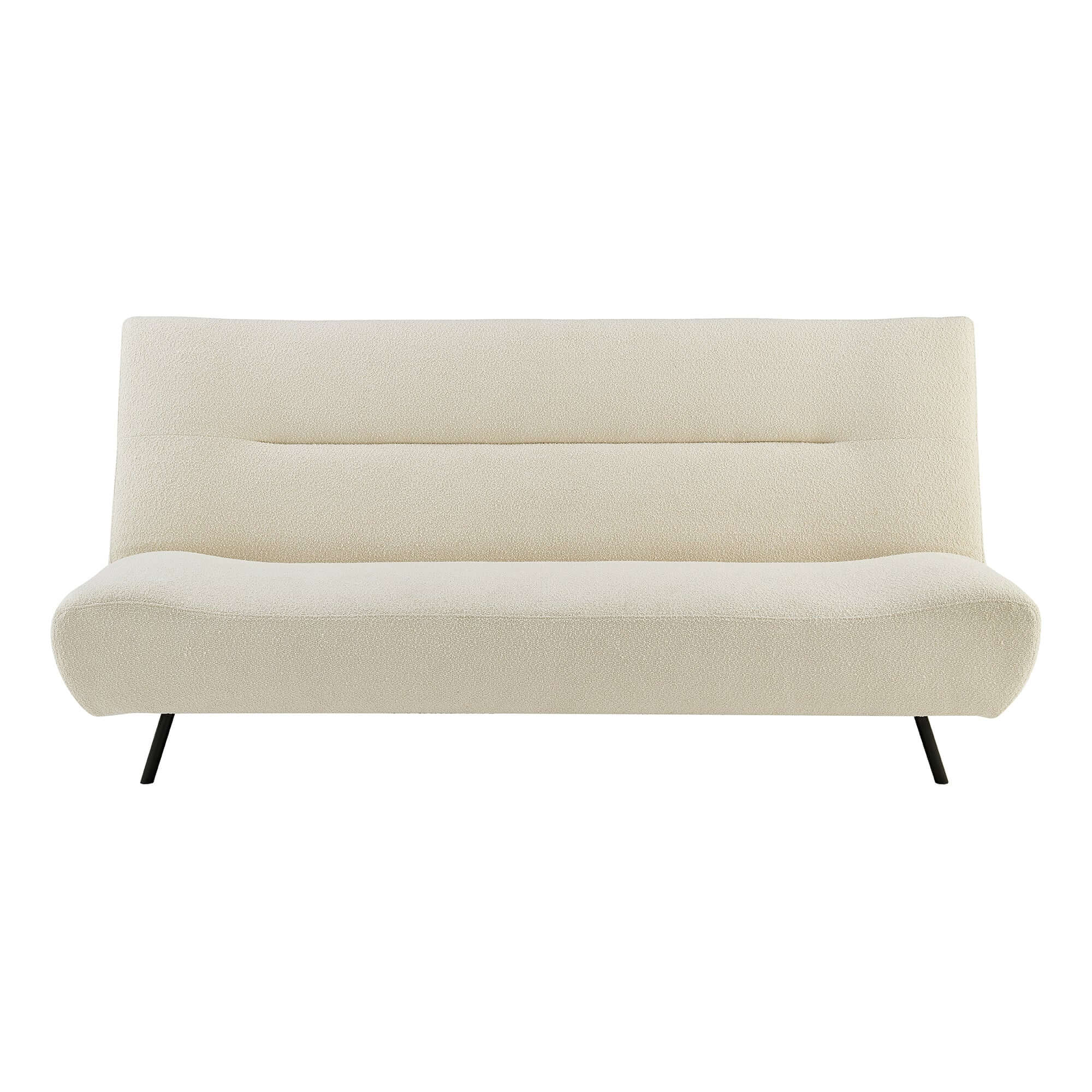 Sofa Bed Fluffy Cream Boucle 2 Seater - Cirrus Bargainia