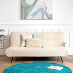 Sofa Bed Fluffy Cream Boucle 2 Seater - Cirrus - Bargainia.com - 