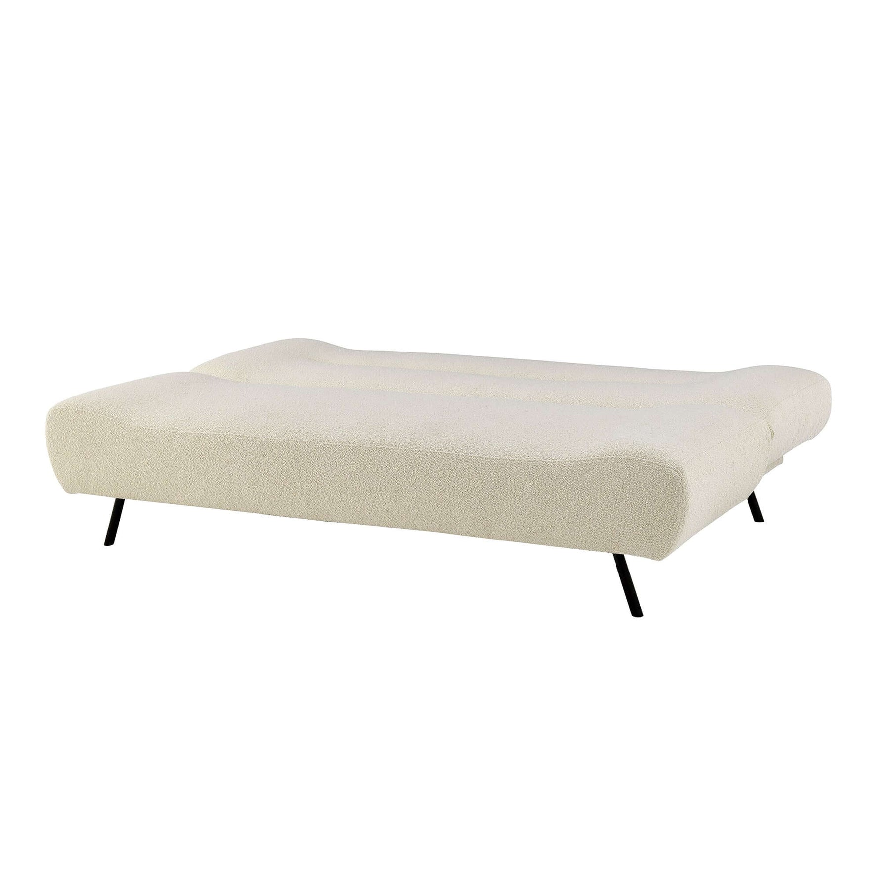 Sofa Bed Fluffy Cream Boucle 2 Seater - Cirrus - Bargainia.com - 