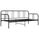 Sofa Bed Frame without Mattress Black Metal 90x200 cm - Bargainia.com - 