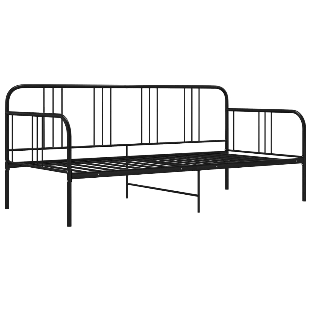 Sofa Bed Frame without Mattress Black Metal 90x200 cm - Bargainia.com - 