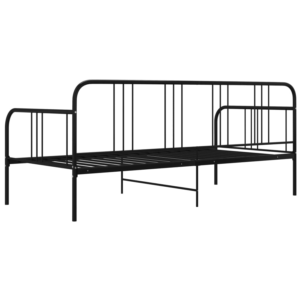 Sofa Bed Frame without Mattress Black Metal 90x200 cm - Bargainia.com - 