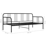 Sofa Bed Frame without Mattress Black Metal 90x200 cm - Bargainia.com - 
