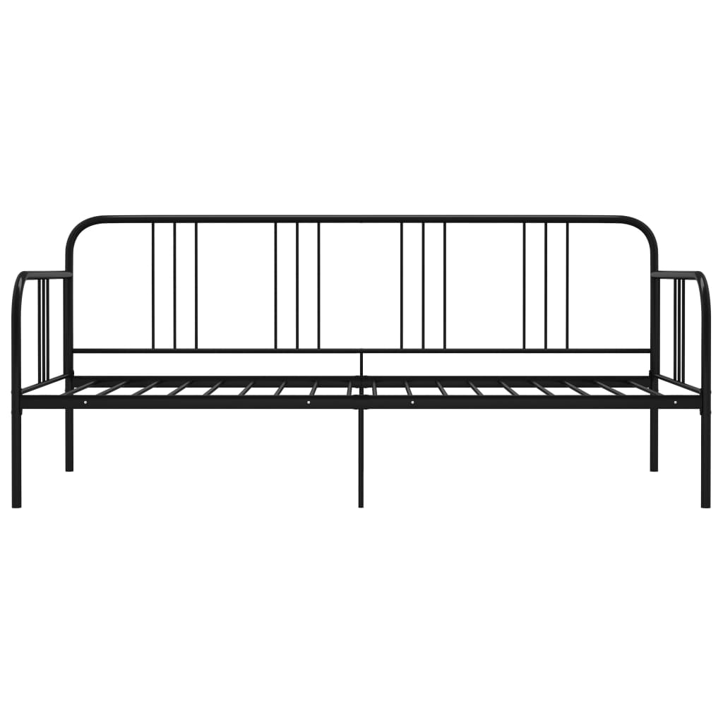 Sofa Bed Frame without Mattress Black Metal 90x200 cm - Bargainia.com - 