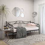 Sofa Bed Frame without Mattress Black Metal 90x200 cm - Bargainia.com - 