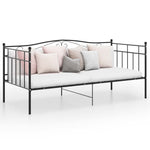 Sofa Bed Frame without Mattress Black Metal 90x200 cm - Bargainia.com - 
