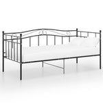 Sofa Bed Frame without Mattress Black Metal 90x200 cm - Bargainia.com - 
