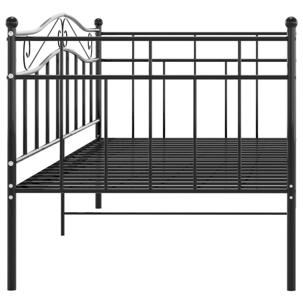 Sofa Bed Frame without Mattress Black Metal 90x200 cm - Bargainia.com - 
