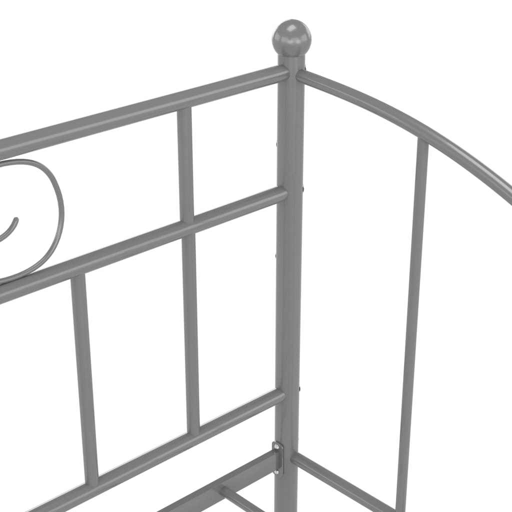 Sofa Bed Frame without Mattress Grey Metal 90x200 cm - Bargainia.com - 