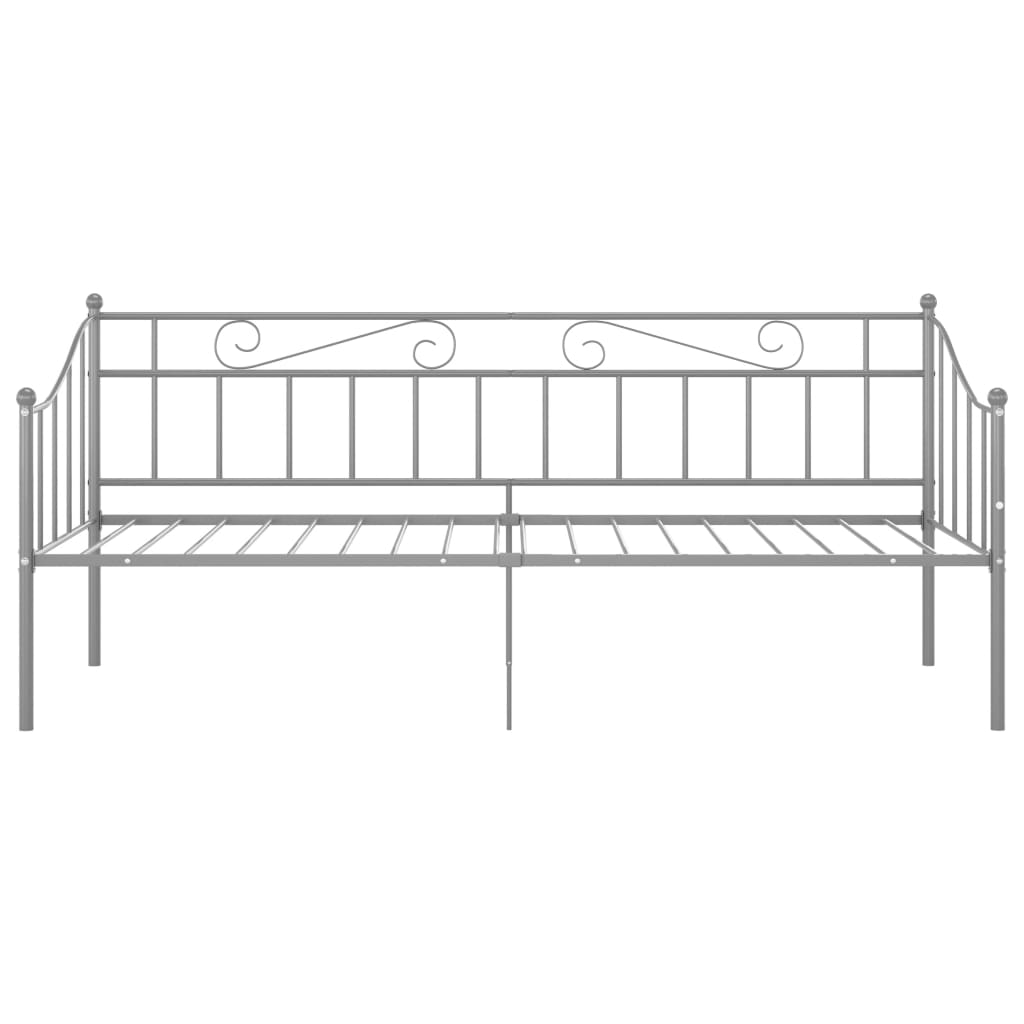 Sofa Bed Frame without Mattress Grey Metal 90x200 cm - Bargainia.com - 