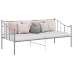 Sofa Bed Frame without Mattress Grey Metal 90x200 cm - Bargainia.com - 