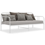 Sofa Bed Frame without Mattress White Metal 90x200 cm - Bargainia.com - 