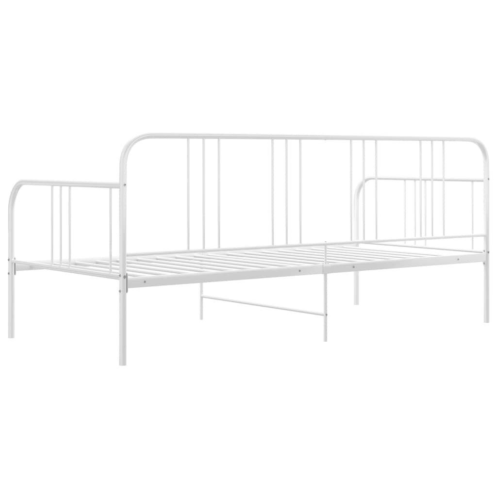 Sofa Bed Frame without Mattress White Metal 90x200 cm - Bargainia.com - 