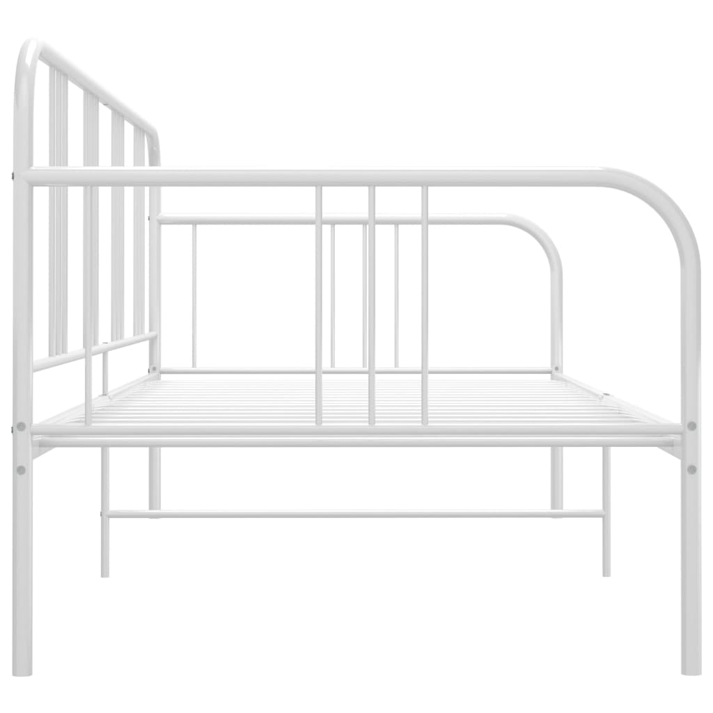 Sofa Bed Frame without Mattress White Metal 90x200 cm - Bargainia.com - 