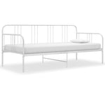 Sofa Bed Frame without Mattress White Metal 90x200 cm - Bargainia.com - 