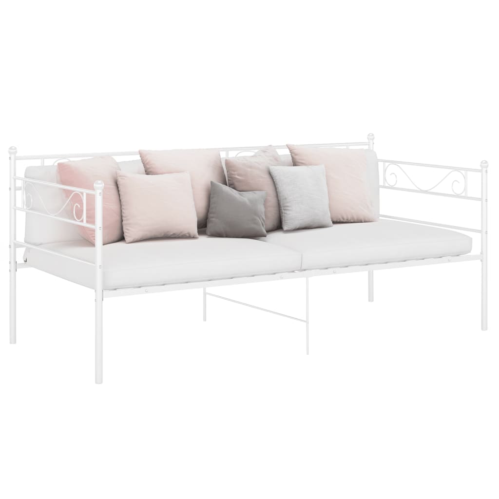 Sofa Bed Frame without Mattress White Metal 90x200 cm - Bargainia.com - 