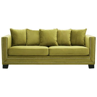 Sofia 3 Seat Moss Velvet Sofa - Bargainia.com - 