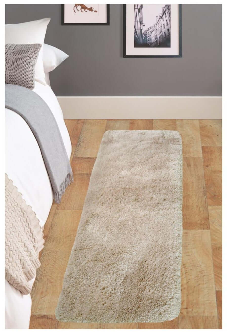 Soft Washable Beige Shaggy Rug | SA - 02 - Bargainia.com - 