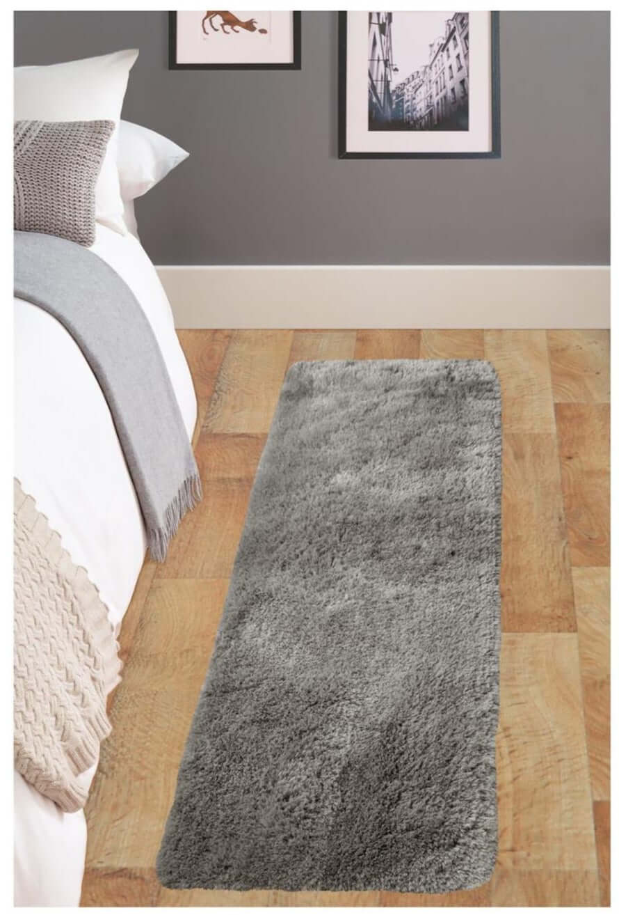Soft Washable Grey Shaggy Rug | SA - 04 - Bargainia.com - 