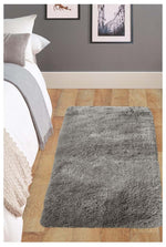 Soft Washable Grey Shaggy Rug | SA - 04 - Bargainia.com - 