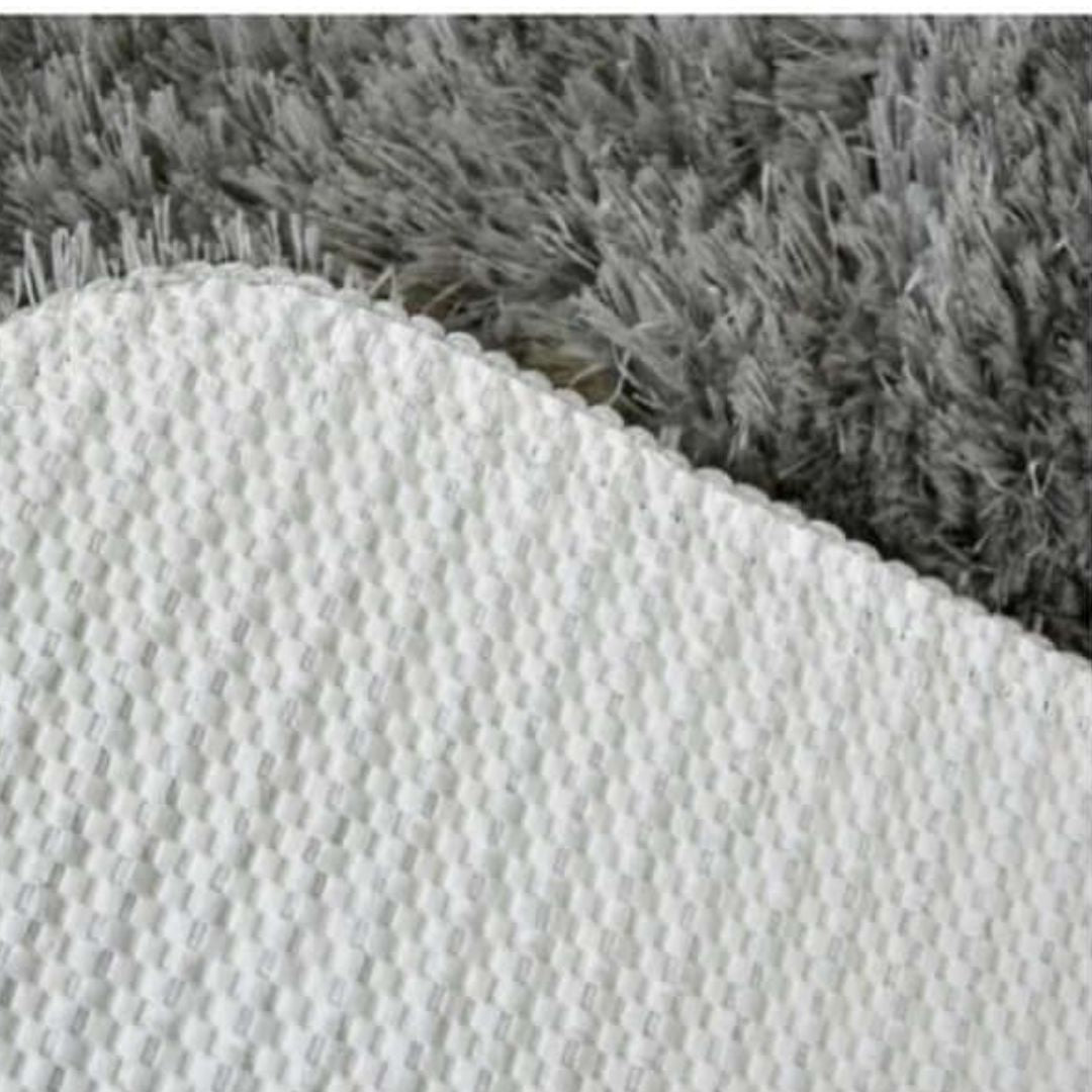 Soft Washable Grey Shaggy Rug | SA - 04 - Bargainia.com - 
