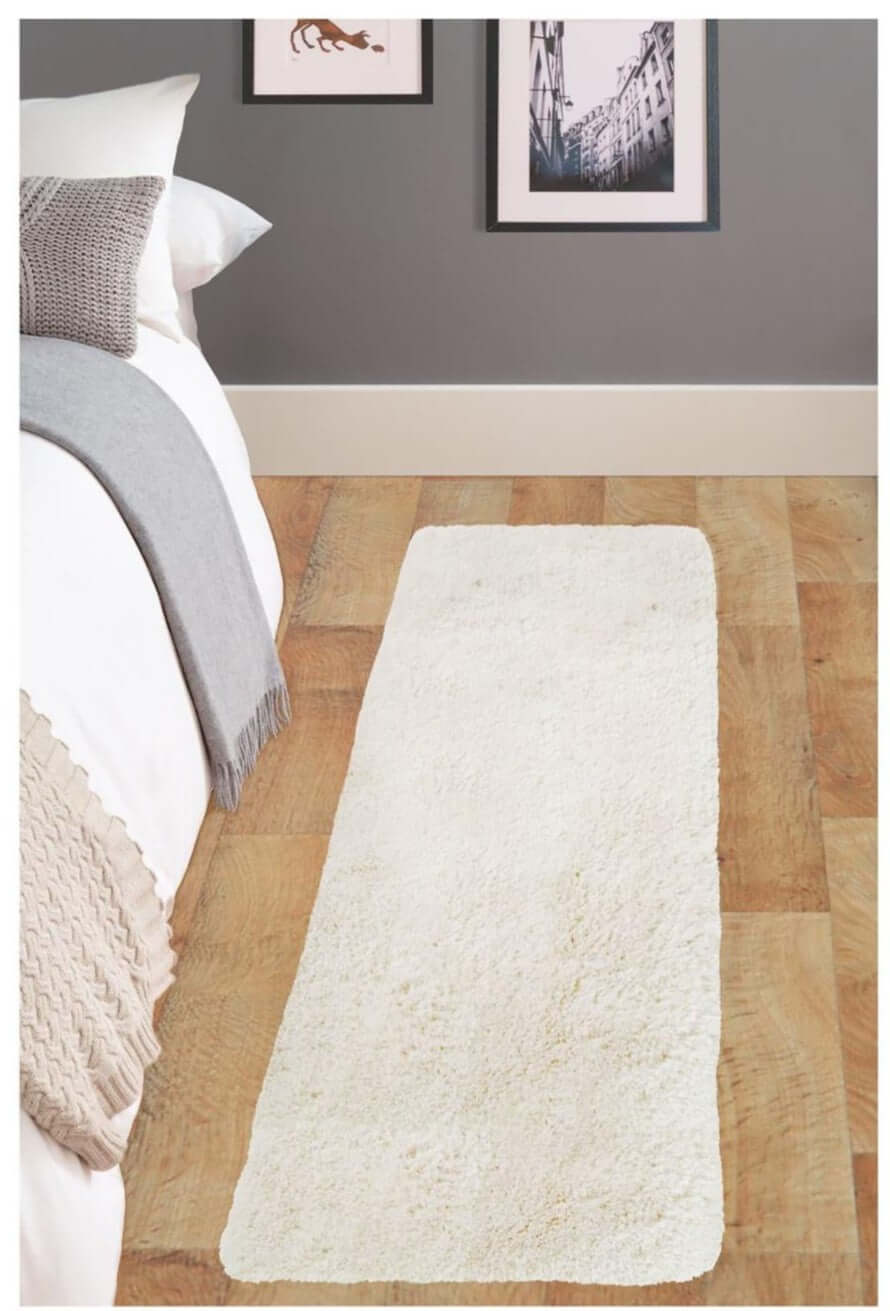 Soft Washable Ivory Shaggy Rug | SA - 01 - Bargainia.com - 