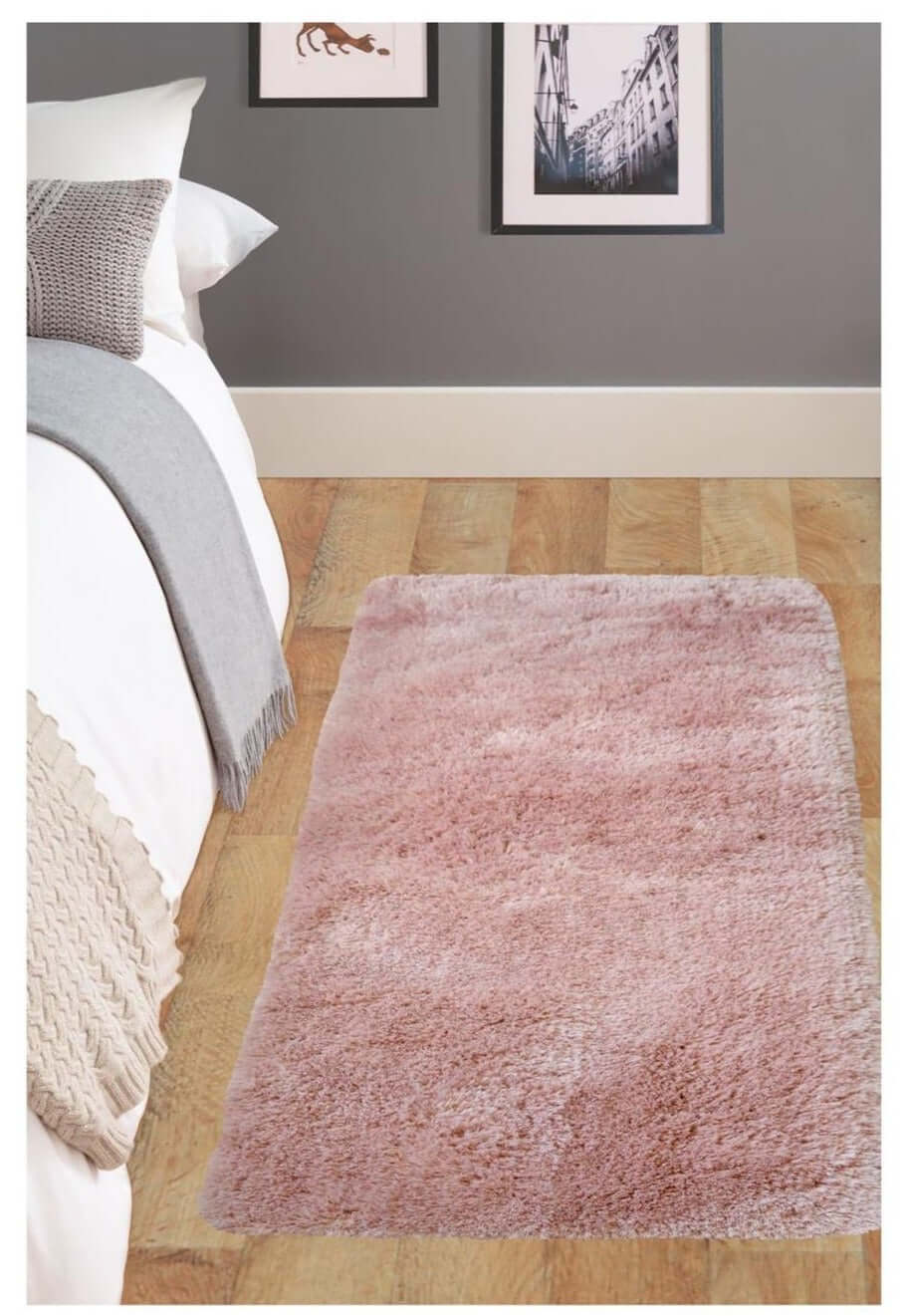 Soft Washable Pink Shaggy Rug | SA - 07 - Bargainia.com - 5053095208849 - SOFTWSSA-07100/150