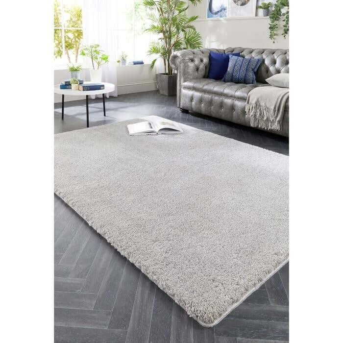 Soft Washable Shaggy Rug - Bargainia.com - 5026134610156 - MYLUXX_SILVER_120X170