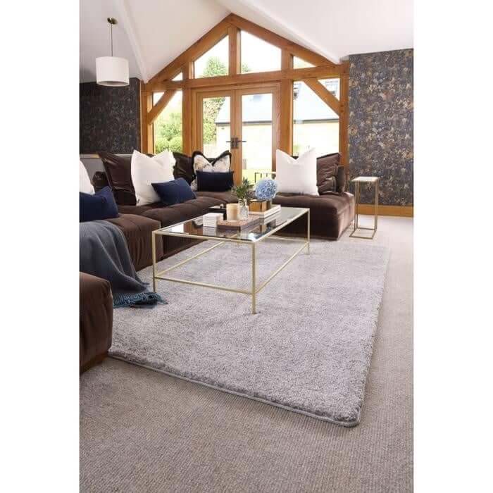 Soft Washable Shaggy Rug - Bargainia.com - 5026134610156 - MYLUXX_SILVER_120X170