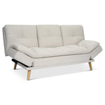 Soho Click Clack Sofa Bed | 4 - in - 1 Convertible 3 Seater | Beige - Bargainia.com - 5056150286226