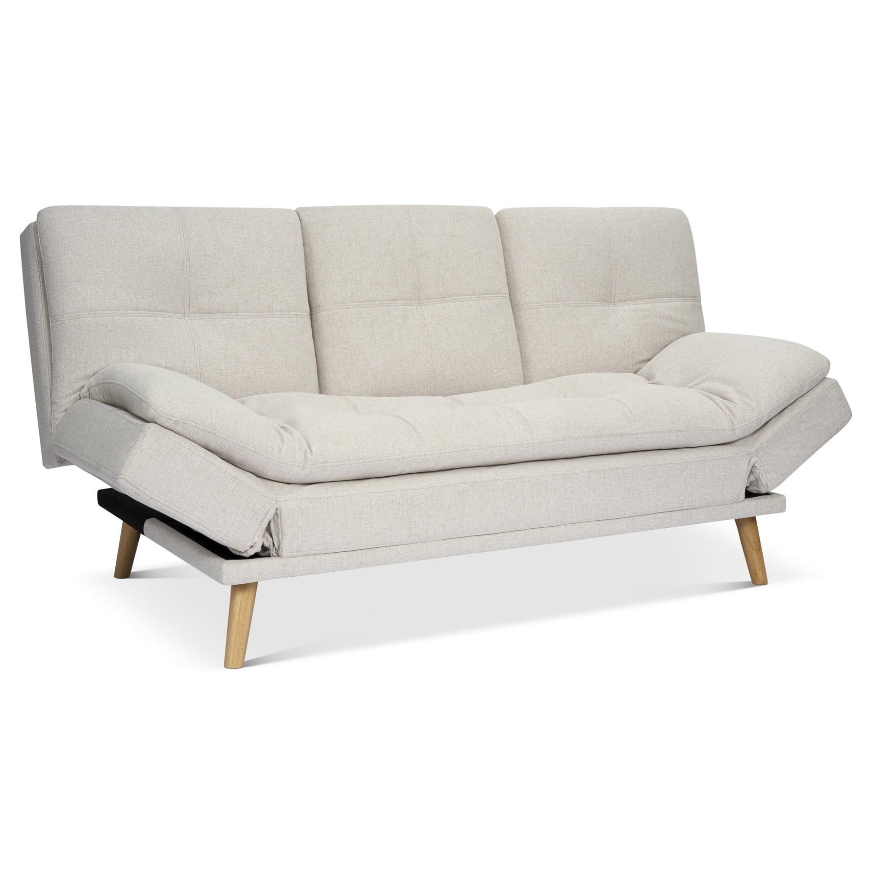 Soho Click Clack Sofa Bed | 4 - in - 1 Convertible 3 Seater | Beige - Bargainia.com - 5056150286226