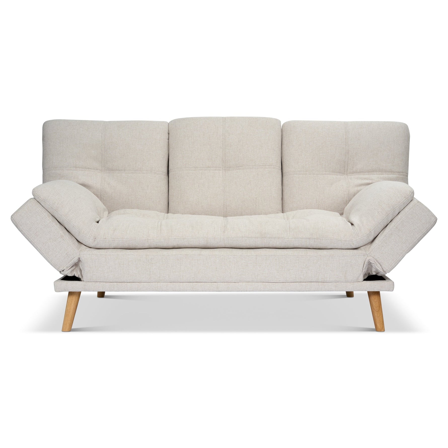Soho Click Clack Sofa Bed | 4 - in - 1 Convertible 3 Seater | Beige - Bargainia.com - 5056150286226