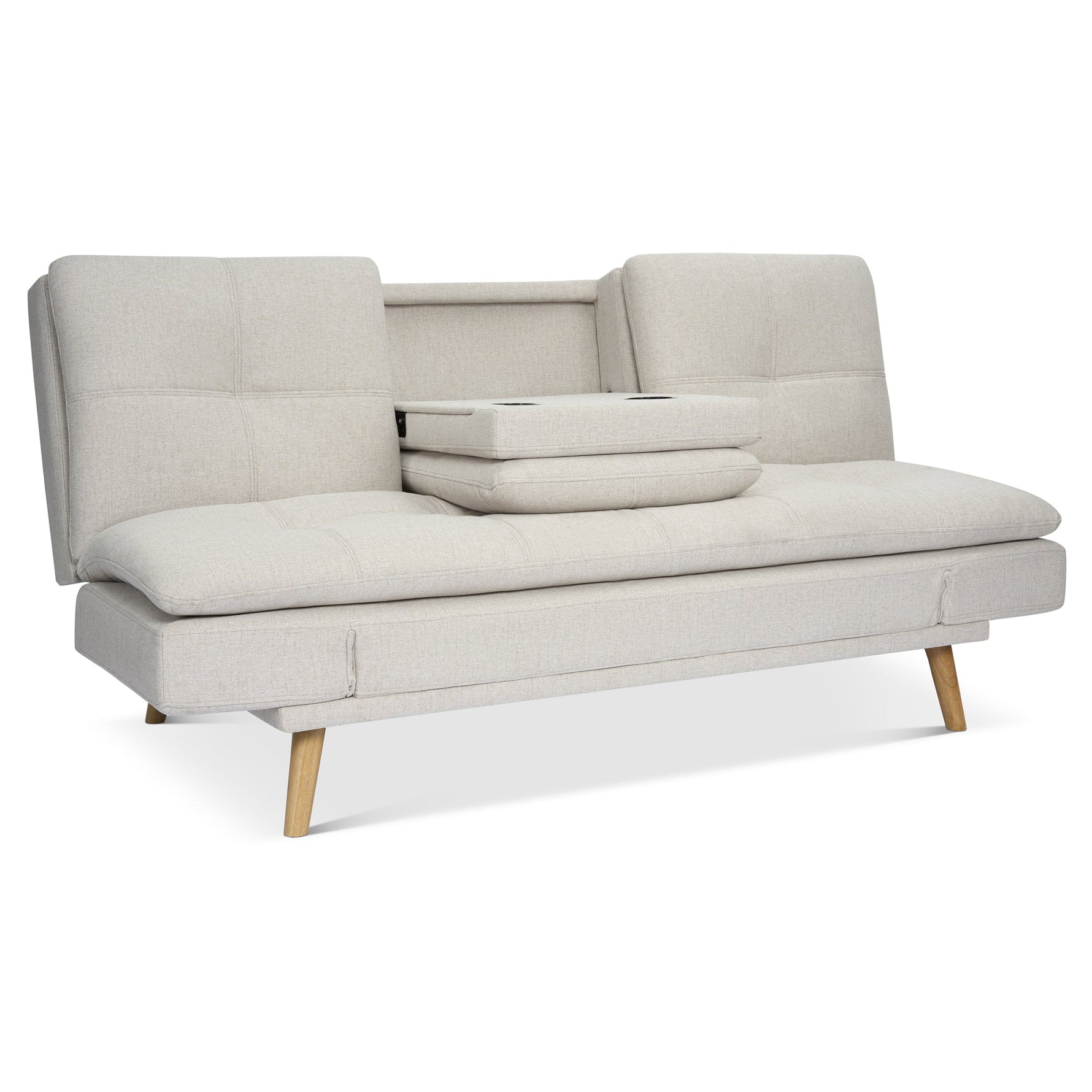 Soho Click Clack Sofa Bed | 4 - in - 1 Convertible 3 Seater | Beige - Bargainia.com - 5056150286226