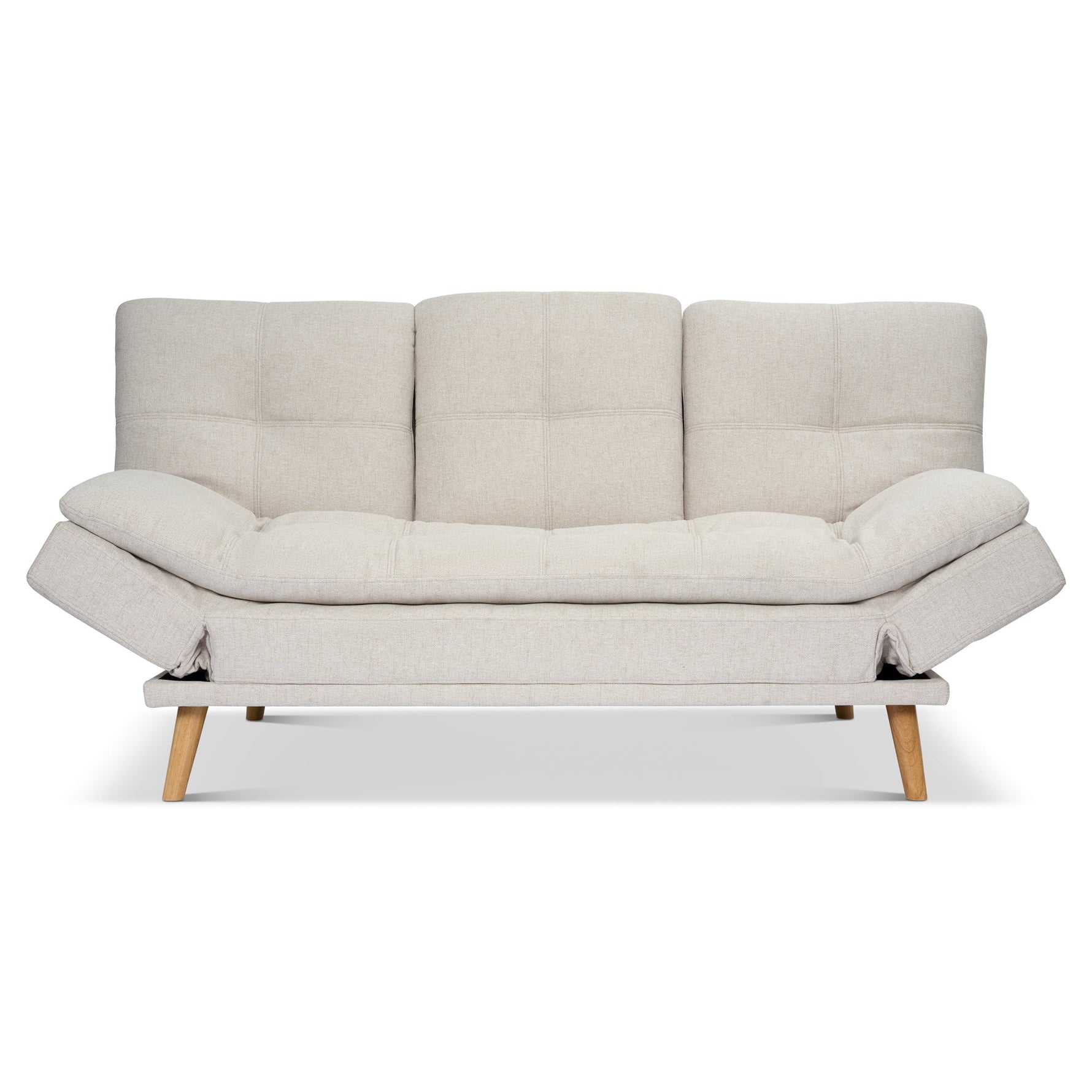 Soho Click Clack Sofa Bed | 4 - in - 1 Convertible 3 Seater | Beige - Bargainia.com - 5056150286226