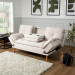 Soho Click Clack Sofa Bed | 4 - in - 1 Convertible 3 Seater | Beige - Bargainia.com - 5056150286226